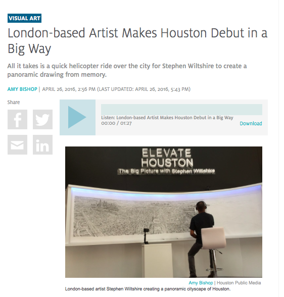 Stephen Wiltshire, Weingarten Art Group, Houston, Houston Public Media