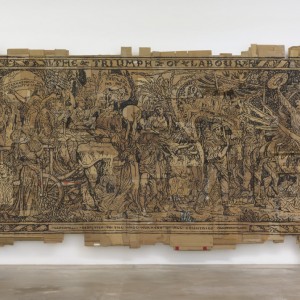 Andrea Bowers "Triumph of Labor", 2016, Marker on cardboard